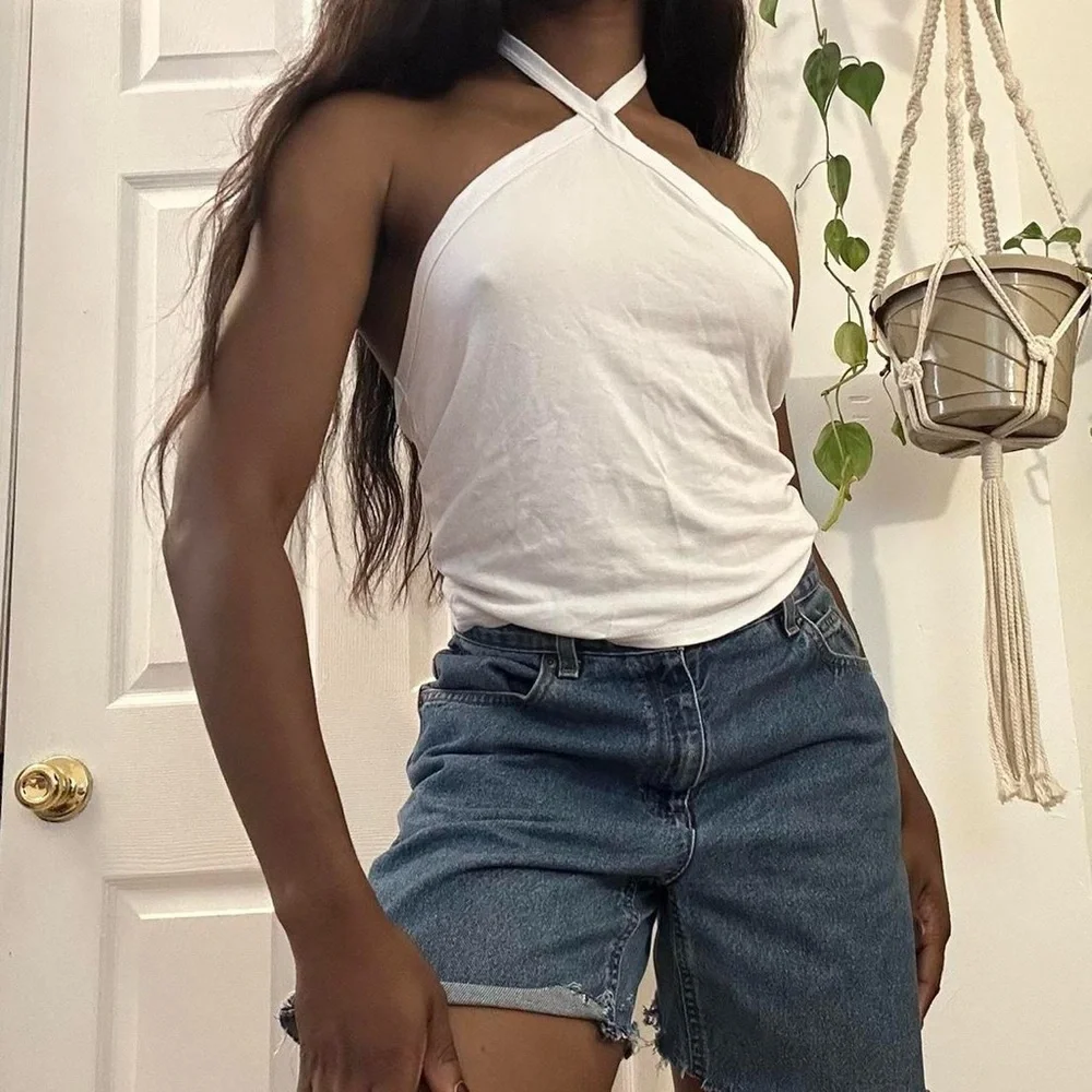 White Halter Neck Top - Picture 3 of 6